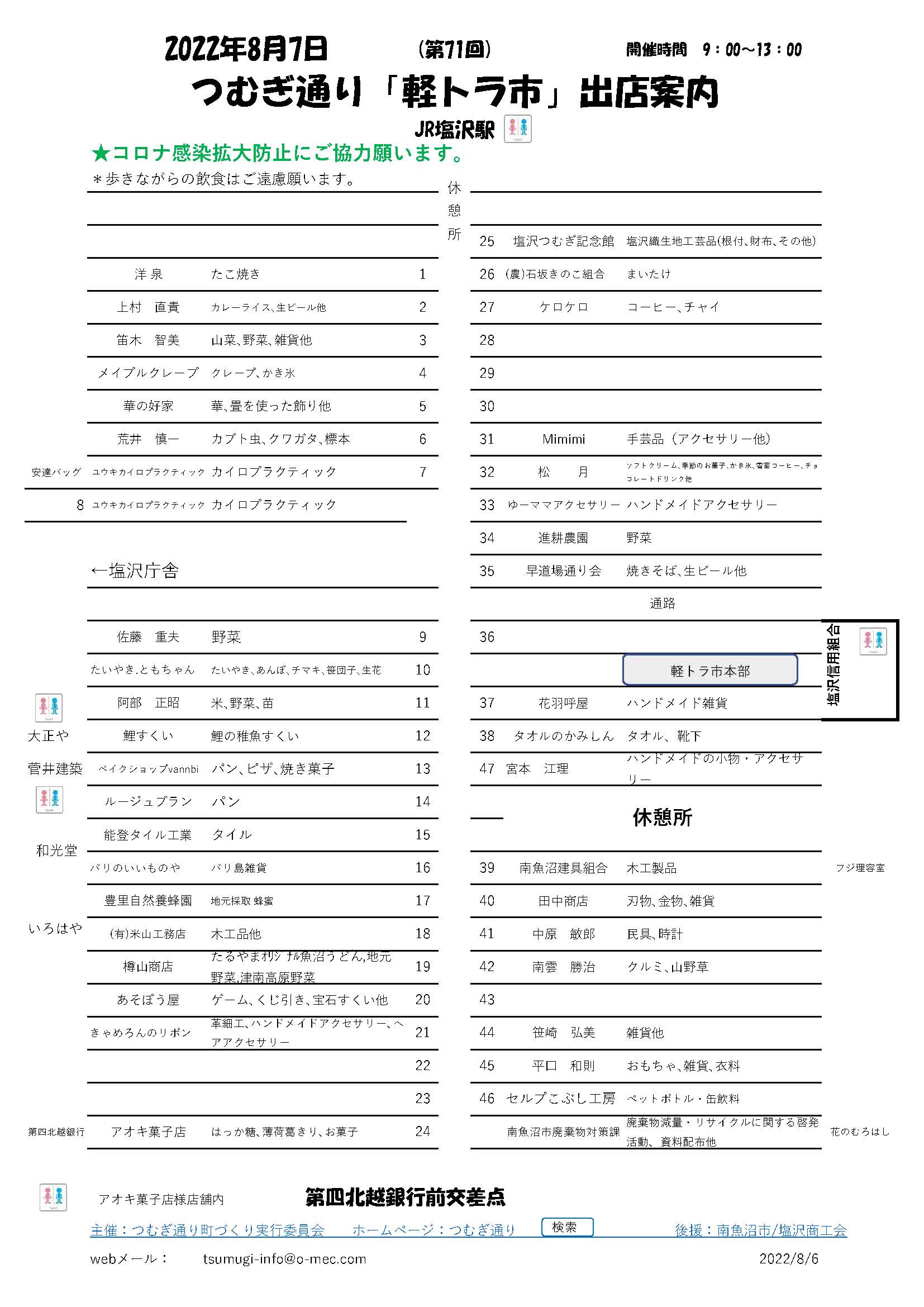 軽トラ市出店者配置図(2022年8月）_20220806